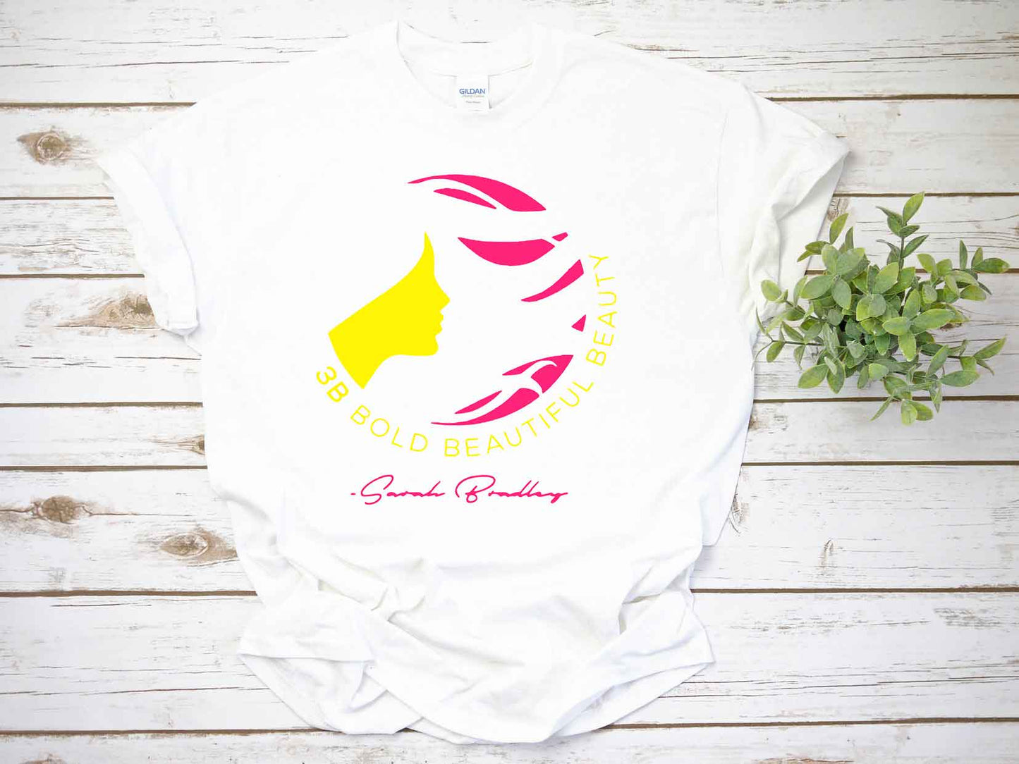 3B Pink & Yellow Logo Tee