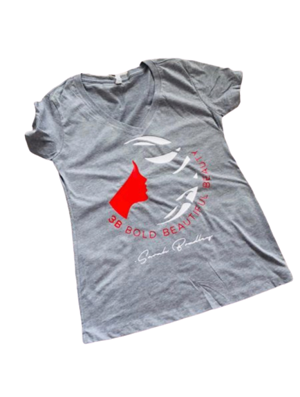 3B Gray Tee with Red & White Logo